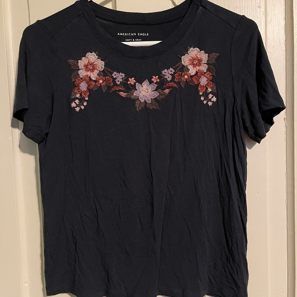 Dark Blue Short Sleeve American Eagle Shirt